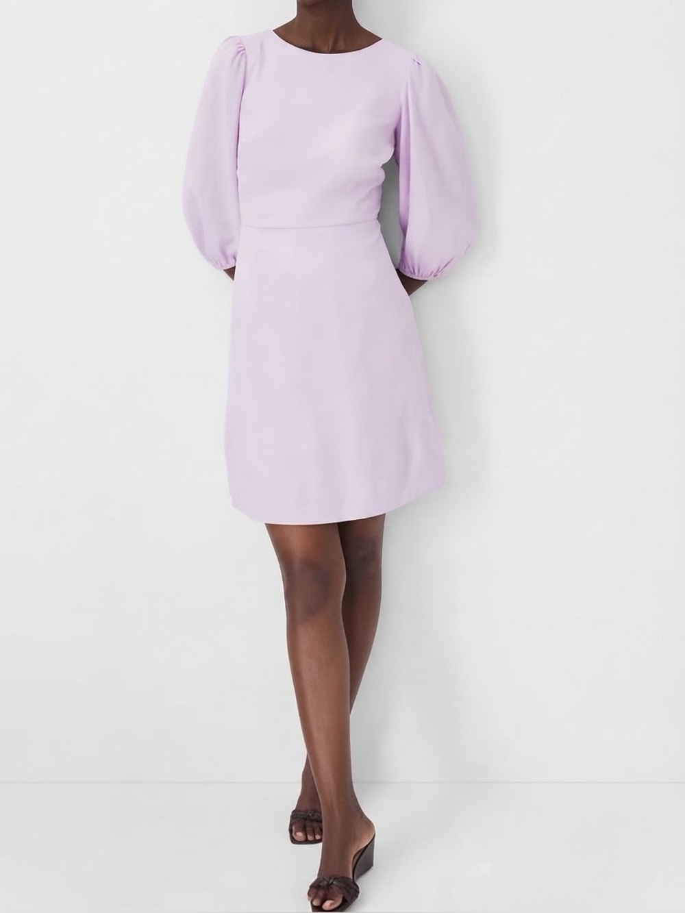 Ann Taylor, Lilac Puff-Sleeve Dress, 12P - Picture 2 of 6
